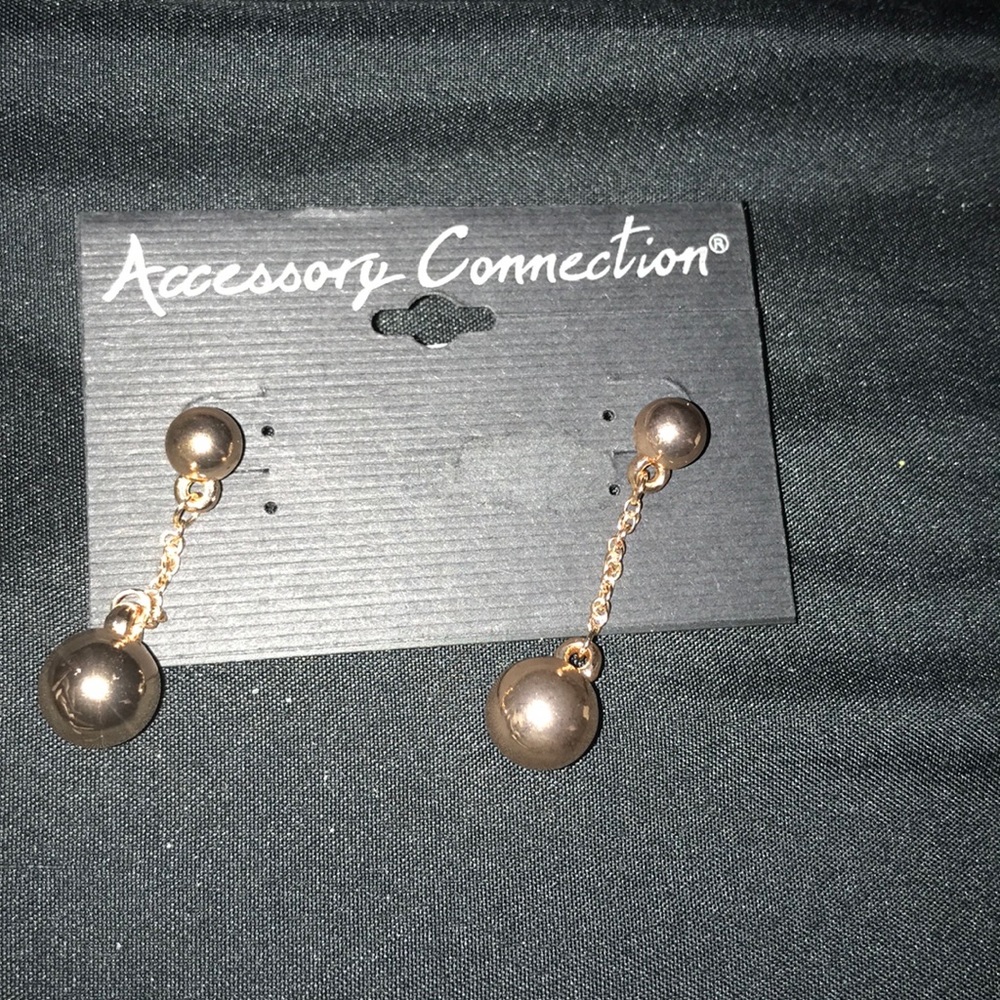 Gold Ball Drop Earring